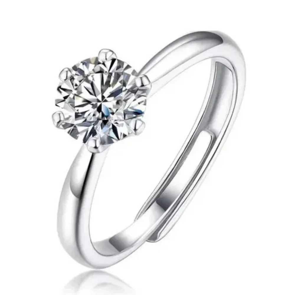 Certified 1ct. t.w. Moissanite Diamond Solitaire Engagement Ring NEW